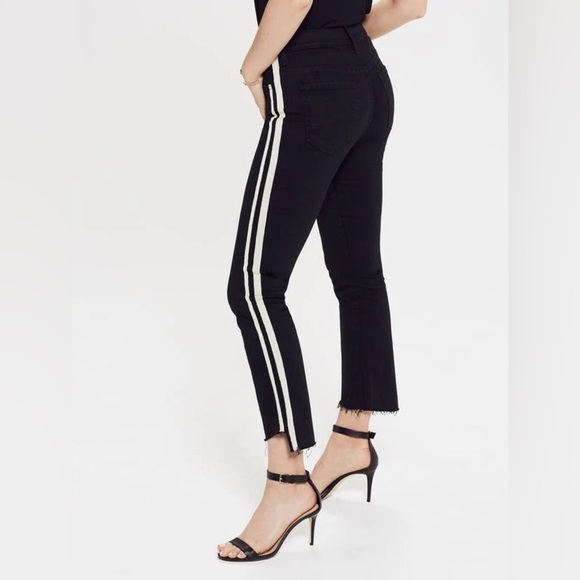 Mother Jeans Insider Crop Step Fray Guilty Racer Stripe - Picture 3 of 13